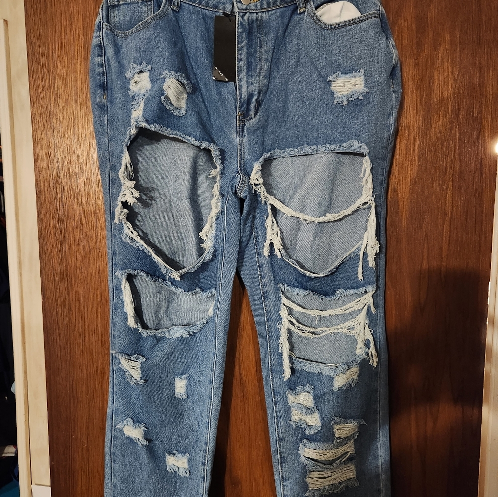 Distressed jeans
